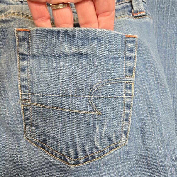 Vtg American Eagle Jeans True Boot Womens 10L‎ Long Lowrise Y2K Stretch Bootcut - Picture 11 of 12